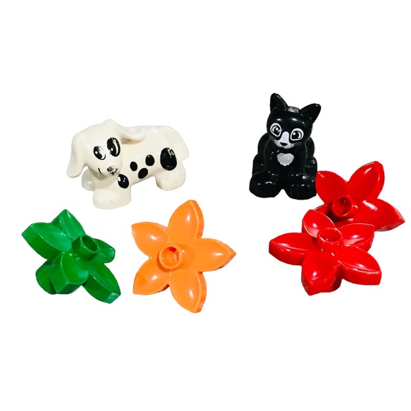 Lot Of Lego Duplo Building Blocks Cars Flowers & People - Picture 5 of 6